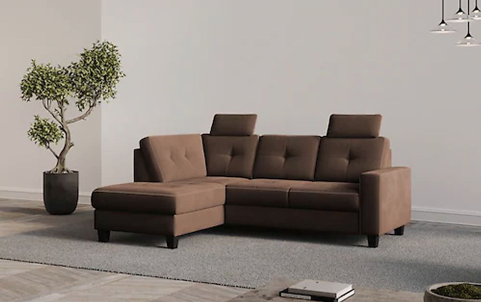 Places of Style Ecksofa »Varese«, Kreuznaht in beige günstig online kaufen
