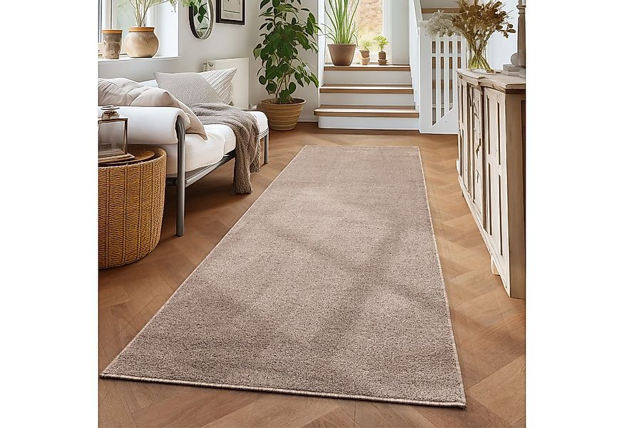 Carpettex Veloursteppich Unicolor - Einfarbig, Läufer, Höhe: 11 mm, Einfarb günstig online kaufen