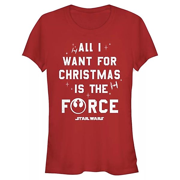 Star Wars - Text Want the Force One Color - Weihnachten - Frauen T-Shirt günstig online kaufen