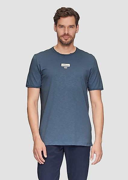 s.Oliver Kurzarmshirt Logo-Shirt mit Rollkante und günstig online kaufen