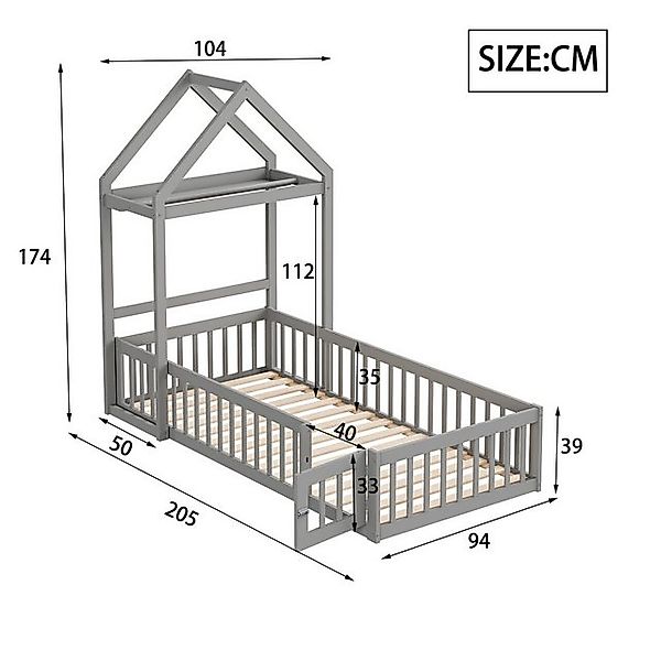 STILVORA Kinderbett 90x200 Babybett mit Matratze, Bettgestell mit Stauraum günstig online kaufen