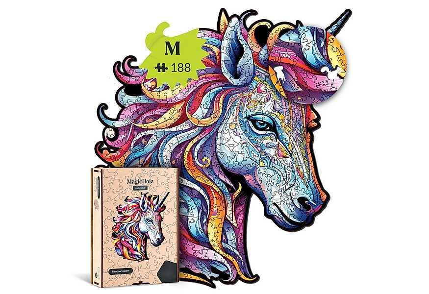 MagicHolz Puzzle MagicHolz Rainbow Unicorn Einhorn ? Holzpuzzle, 188 Puzzle günstig online kaufen