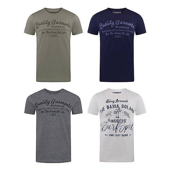 riverso T-Shirt Herren Printshirt RIVLeon Regular Fit (4-tlg) Kurzarm Tee S günstig online kaufen