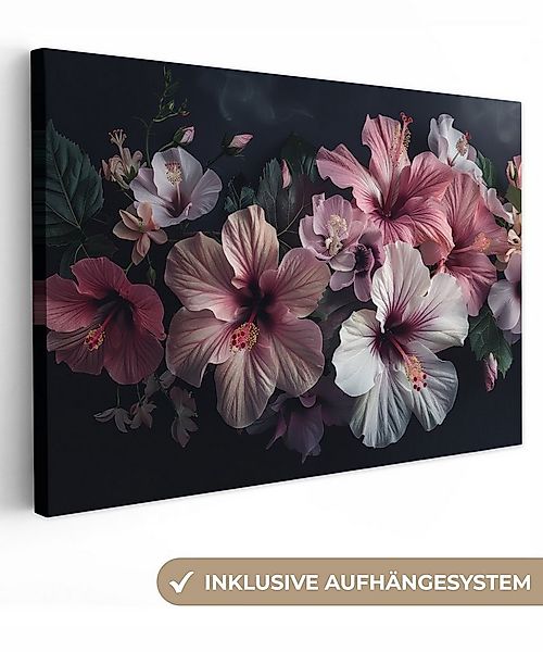 OneMillionCanvasses® Leinwandbild Blumen - Hibiskus - Rosa - Modern, Fotodr günstig online kaufen