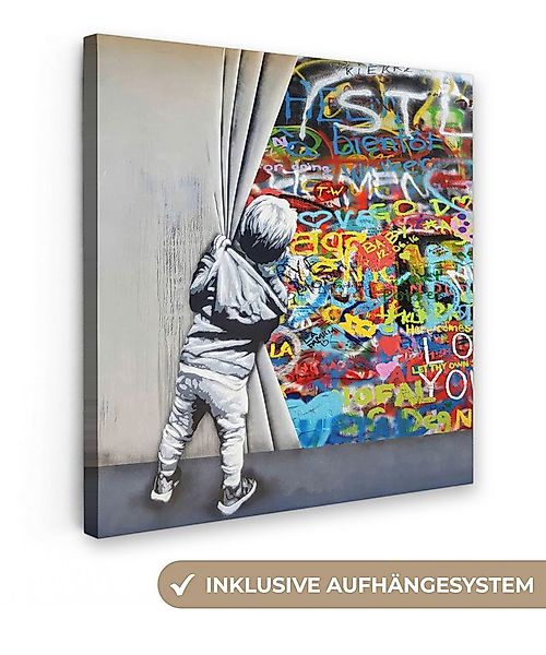 OneMillionCanvasses® Leinwandbild Graffiti - Junge - Ilussie - Straßenkunst günstig online kaufen