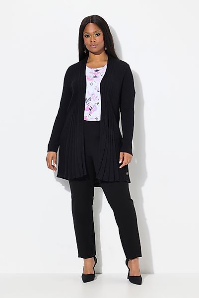 Ulla Popken Strickjacke Plissee-Strickjacke A-Linie Schalkragen günstig online kaufen