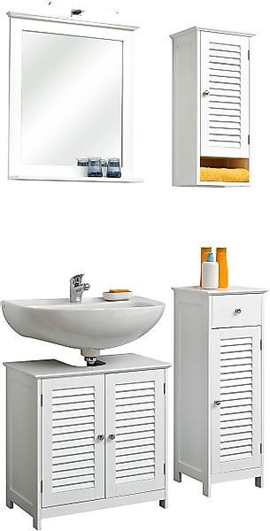 Saphir Badmöbel-Set »Quickset 928 4-teilig, Waschbeckenunterschrank mit LED günstig online kaufen