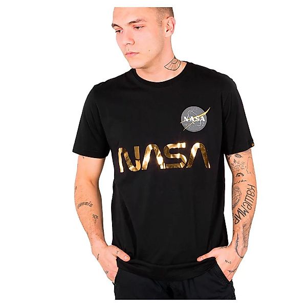 Alpha Industries Nasa Reflective Kurzärmeliges T-shirt 3XL Black / Gold günstig online kaufen