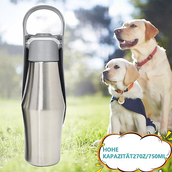 Ledander Hunde-Futterspender 750ml Hundetrinkflasche für unterwegs, günstig online kaufen