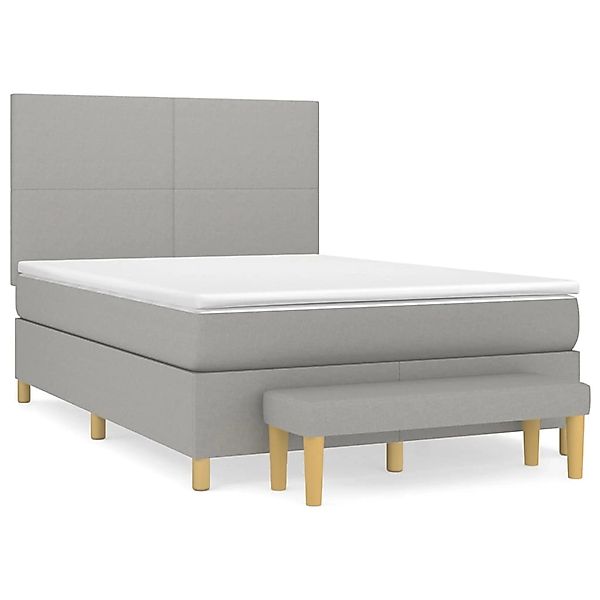 vidaXL Boxspringbett mit Matratze Hellgrau 140x190 cm Stoff1397162 günstig online kaufen