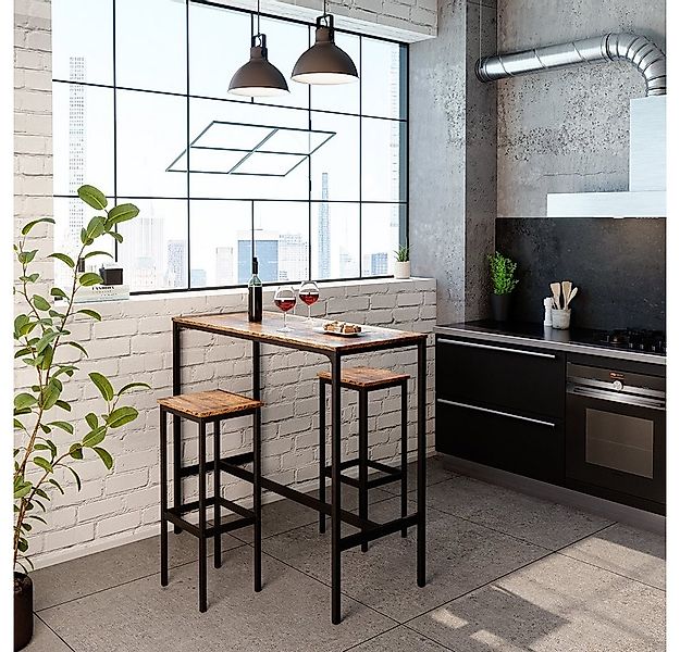 Vicco Bartisch Fyrk, Eiche rustikal/Schwarz, 120 x 50 cm günstig online kaufen