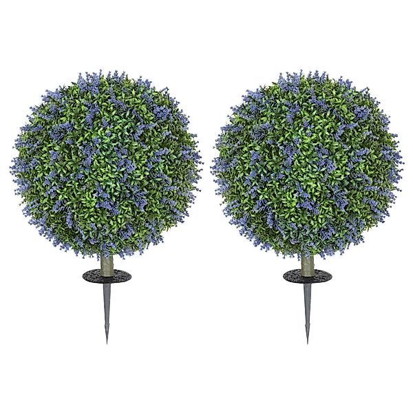 HOMCOM 2er-Set Lavendel Künstliche Pflanzen mit UV Schutz günstig online kaufen