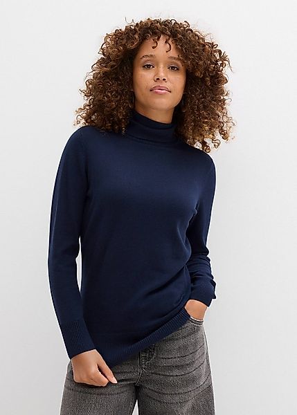 bonprix Rollkragenpullover aus Baumwollmischung, mit hohem Rollkragen, schm günstig online kaufen