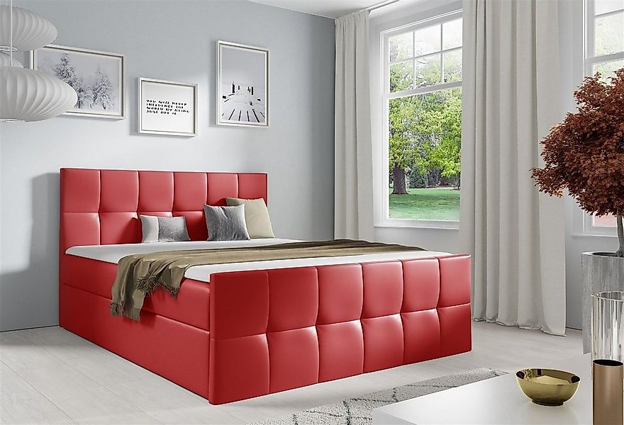 Fun Möbel Boxspringbett Boxspringbett Schlafzimmerbett CARMEN LUX in Kunstl günstig online kaufen