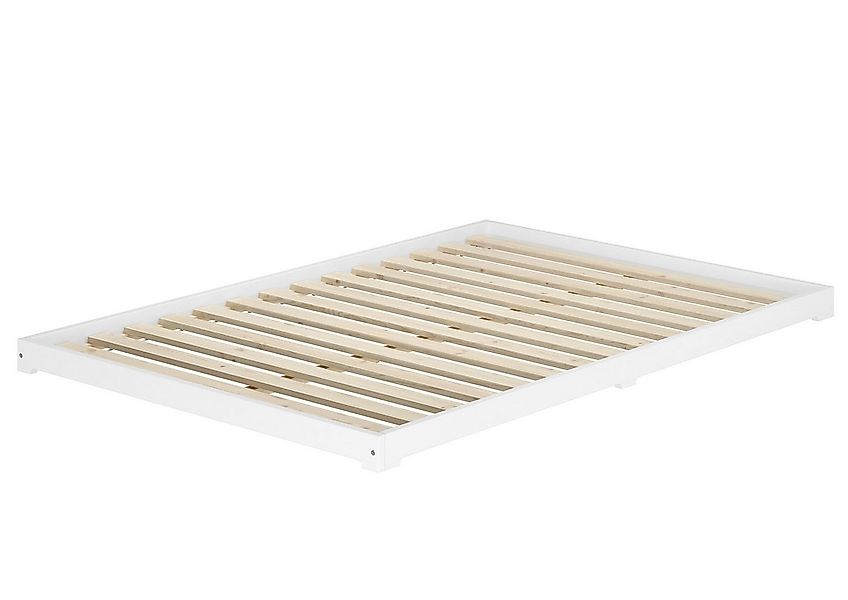 ERST-HOLZ Massivholzbett Bodenbett Holzbett Doppelbett Kiefer Massiv Weiß 1 günstig online kaufen