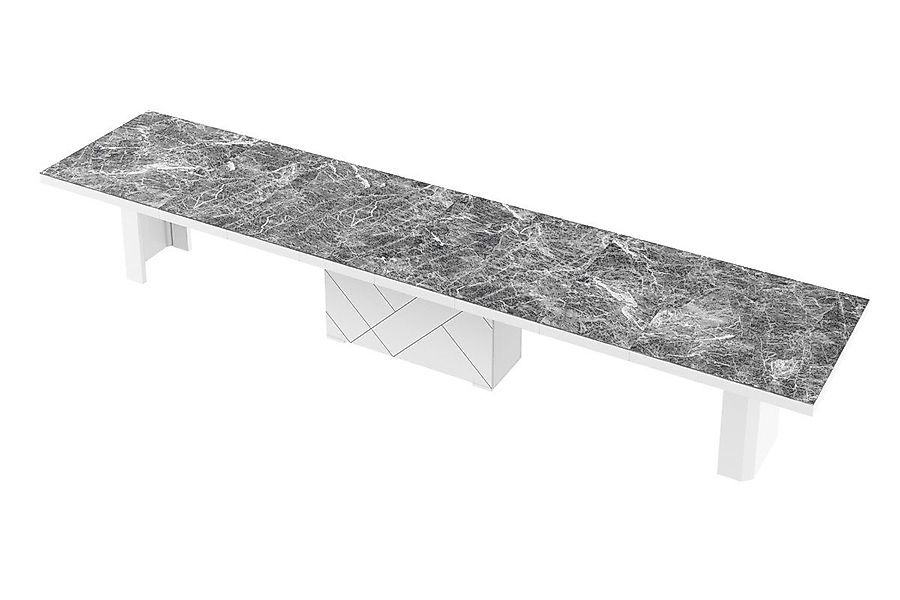designimpex Esstisch HEK-111 Marmor dunkel Weiß günstig online kaufen