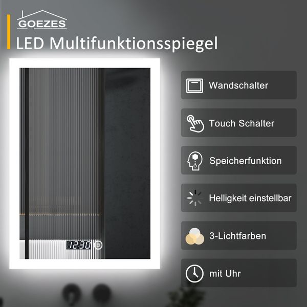 WDWRITTI Badspiegel Badezimmerspiegel mit Beleuchtung Wandspiegel günstig online kaufen