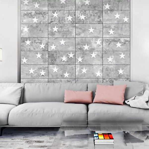 artgeist Fototapete Stars On Concrete grau/weiß Gr. 50 x 1000 günstig online kaufen