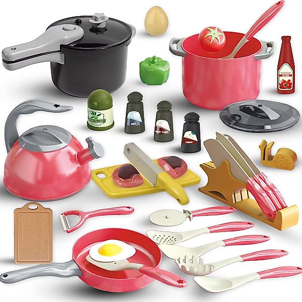 DOPWii Spielküche 32 Küchenspielzeuge mit Spritztöpfen günstig online kaufen