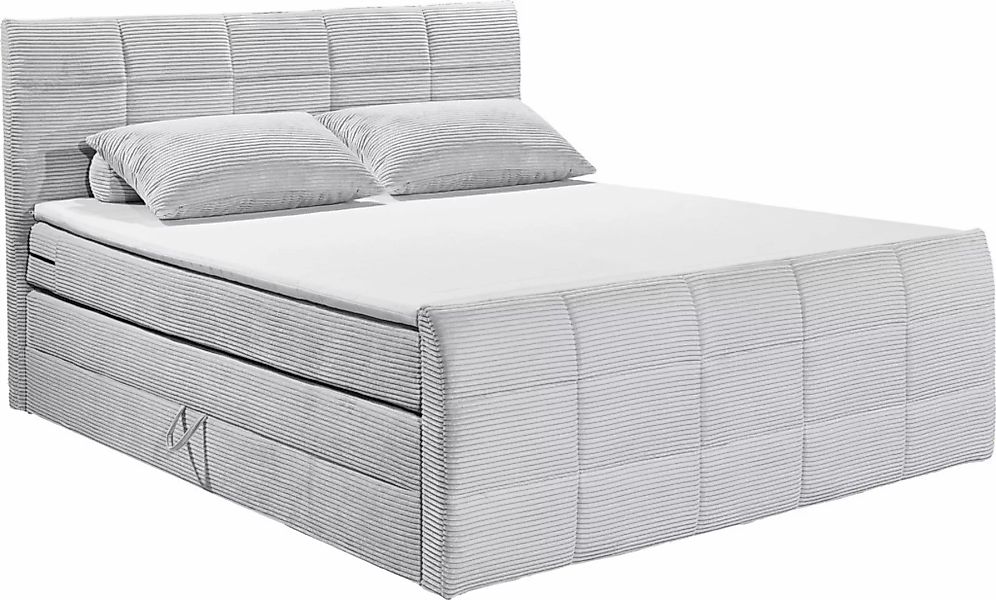 ED EXCITING DESIGN Boxspringbett »Bolivia«, harte Seite mit Kokosmatte, wei günstig online kaufen