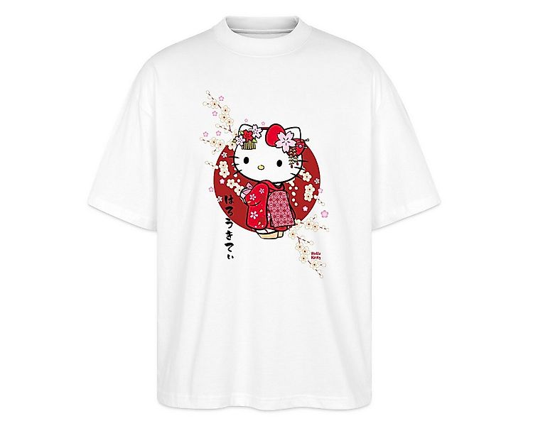 Spreadshirt T-Shirt Hello Kitty Japan Kimono Kirschblüten Oversize Unisex T günstig online kaufen
