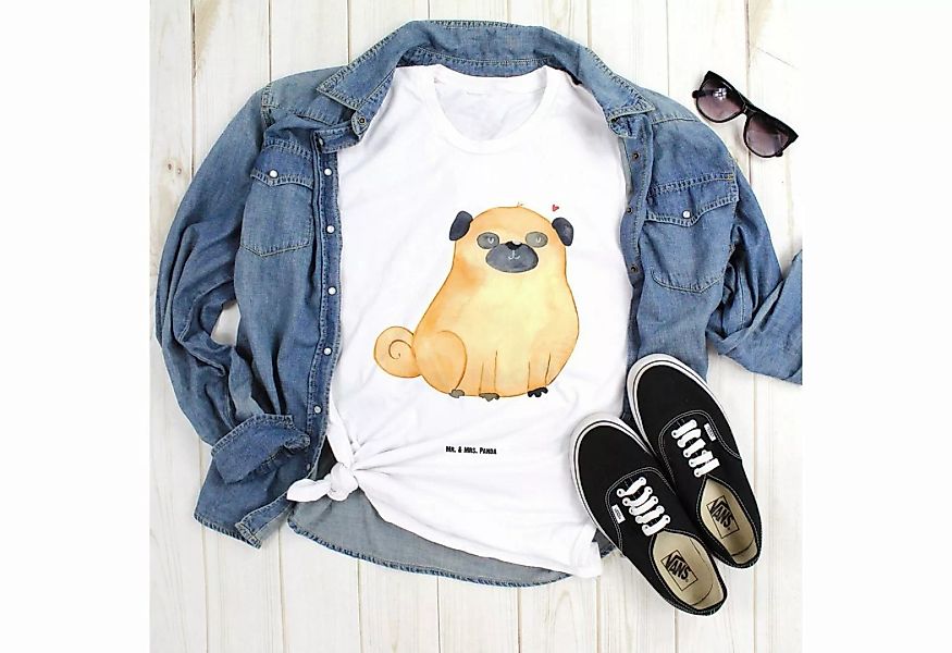 Mr. & Mrs. Panda T-Shirt Mops - Weiß - Geschenk, Hundebesitzer, knuffig, Hu günstig online kaufen