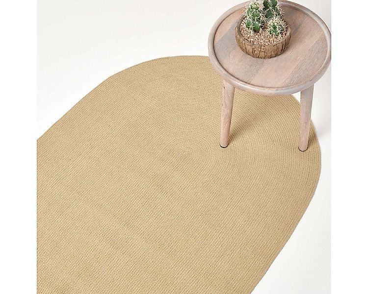 Homescapes Teppich Handgewebter geflochtener Teppich in Beige, 50 x 80 cm, günstig online kaufen