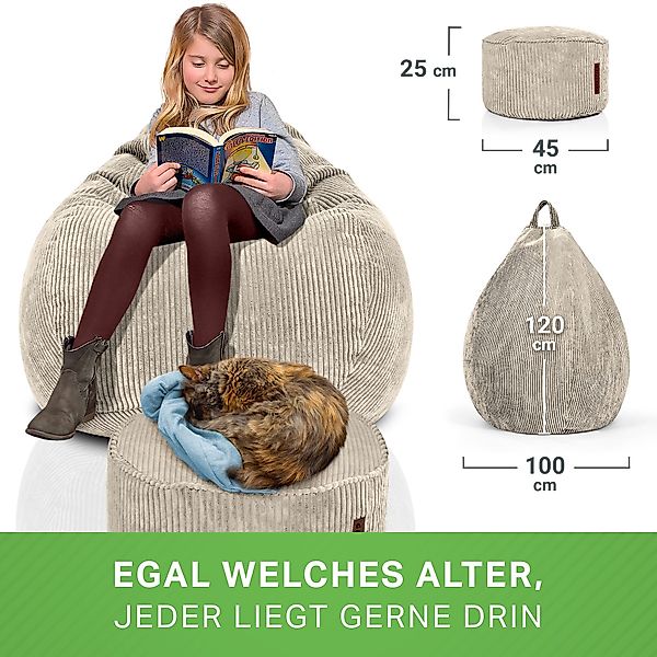 Green Bean Sitzsack Scoop + Pouf günstig online kaufen