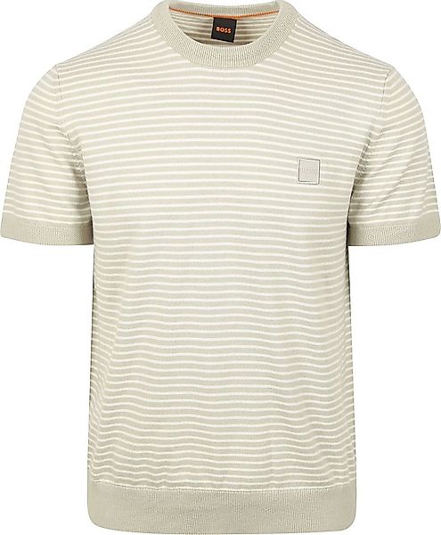 BOSS Knitted T-shirt Kanache Greige  - Größe L günstig online kaufen