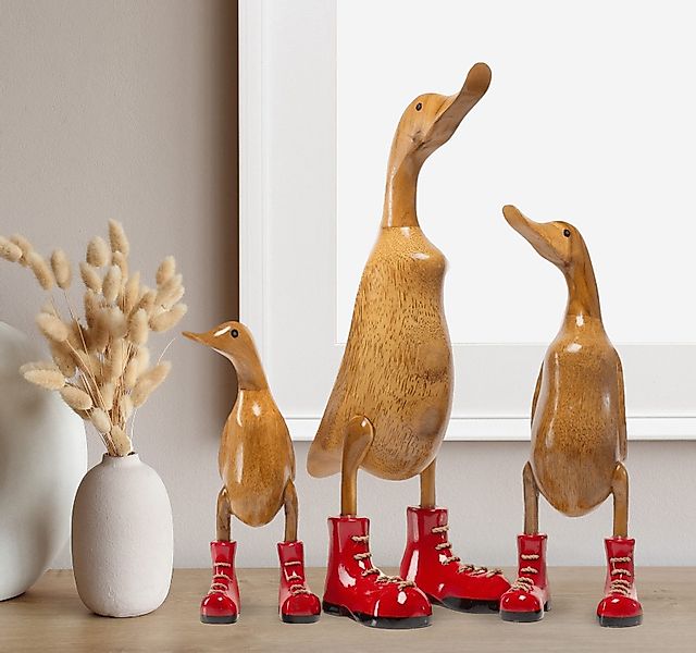Rikmani Dekofigur Holzfigur Ente, Handgefertigte Dekoration günstig online kaufen