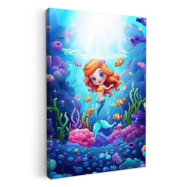 OneMillionCanvasses® Leinwandbild Meerjungfrau - Unterwasserwelt - günstig online kaufen