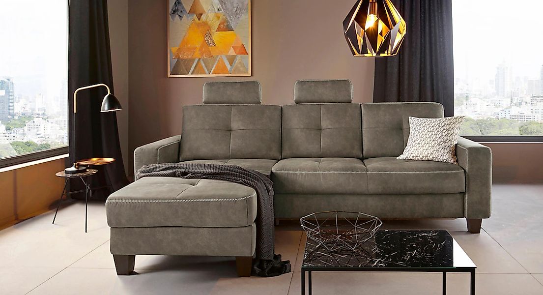 Places of Style Ecksofa "Varese", wahlweise mit Bettfunktion und Vorziehfun günstig online kaufen
