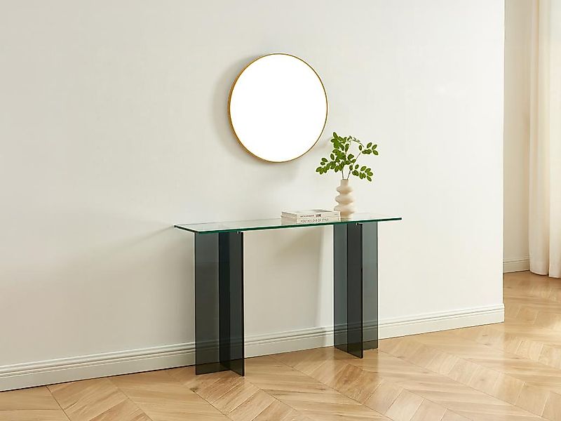 Wandkonsole - Sicherheitsglas - Transparent & Anthrazit - BYLENA günstig online kaufen