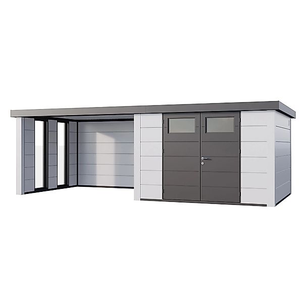 Gerätehaus Classico 3330 Lounge L Links Fenster u. Weiße Ecken 672 x 298 cm günstig online kaufen