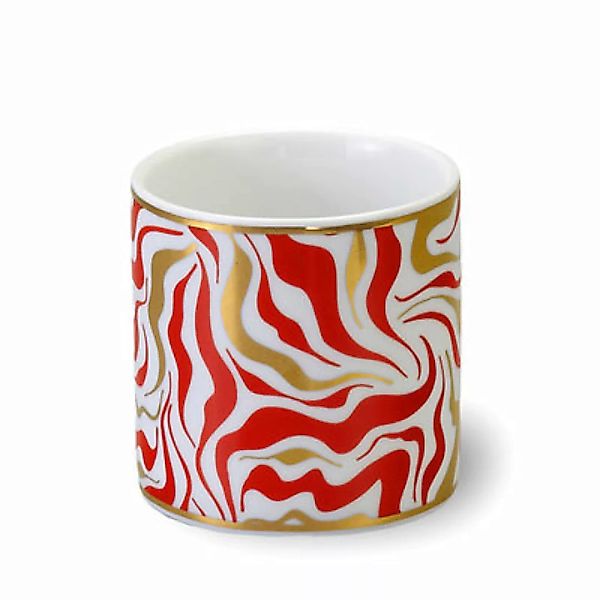 Tasse Tempesta keramik rot weiß gold / Ø 8 x H 8 cm - Bitossi Home - Gold günstig online kaufen