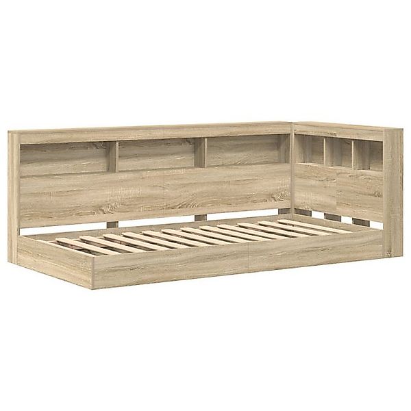 vidaXL Bett Bücherregal Bett Sonoma Eiche 100x200 cm Leimholz (2-tlg) günstig online kaufen