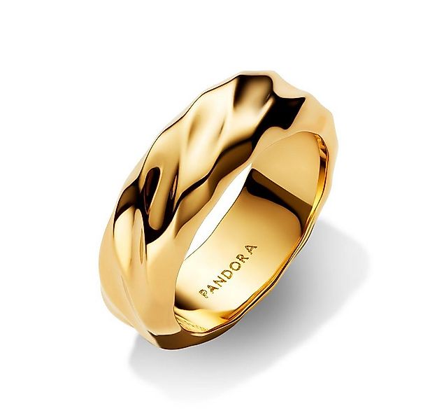 Pandora Fingerring Breiter Ring für Damen Wellen, IP Gold von PANDORA Essen günstig online kaufen