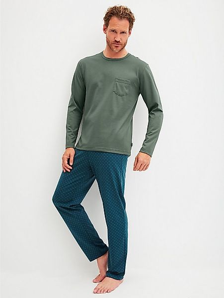 CALIDA Schlafanzug Relax Imprint 1 (2 tlg) Langarm-Shirt & Hose mit geradem günstig online kaufen