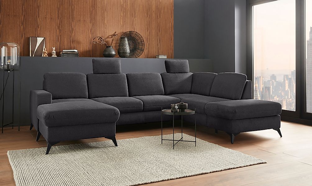 Home affaire Wohnlandschaft »Lolland U-Form« Wahlweise mit Bettfunktion und günstig online kaufen