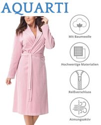 Aquarti Damenbademantel Aquarti Damen Morgenmantel aus günstig online kaufen