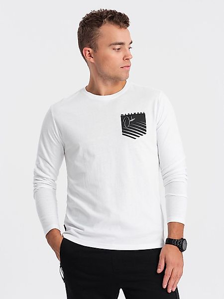 OMBRE Longsleeve Herren Longsleeve mit Taschenaufdruck günstig online kaufen