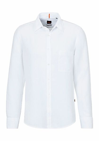 BOSS ORANGE Leinenhemd "Relegant" 100% Leinen Regular Fit Atmungsaktiv günstig online kaufen