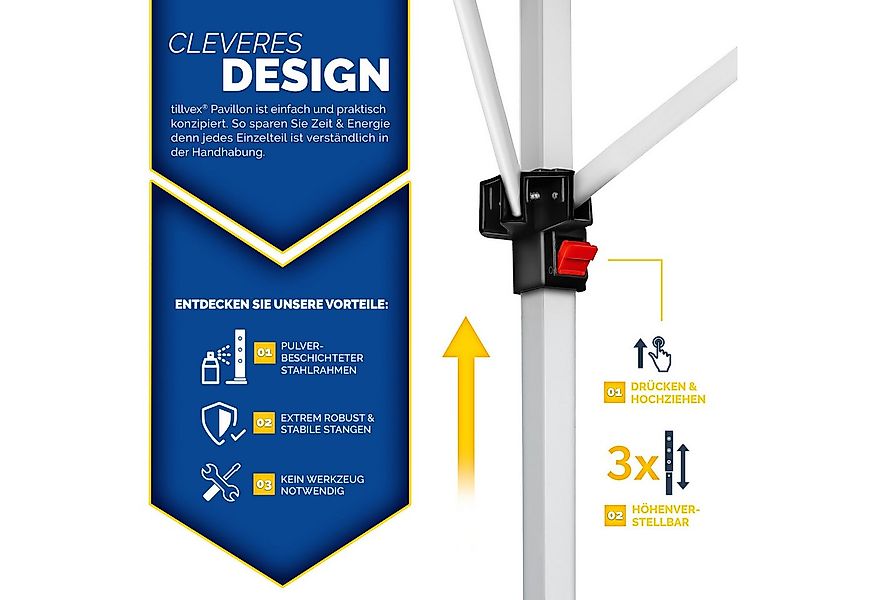 tillvex Partyzelt tillvex® Pavillon 3x6m Wasserdicht Gartenzelt Faltpavillo günstig online kaufen