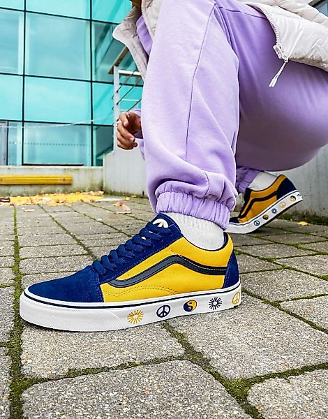 Vans – Old Skool Take A Stand – Sneaker in Blau/Gelb günstig online kaufen