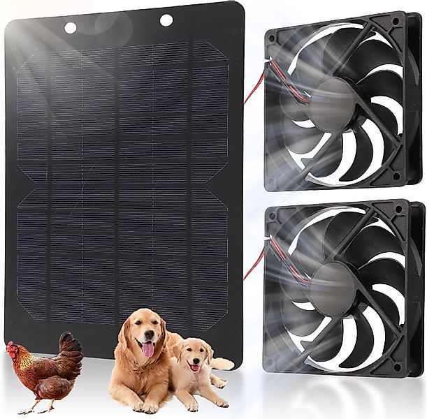 BlingBin Wandventilator Solar Ventilator Dual Fan günstig online kaufen