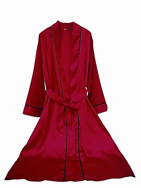 Elegant Love Morgenmantel Eleganter Satin Langarm-Pyjama günstig online kaufen
