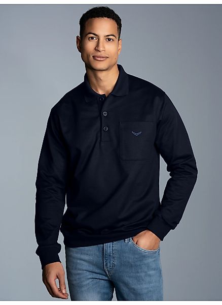 Trigema Sweatshirt "TRIGEMA Langarm Polo aus Sweat-Qualität" günstig online kaufen