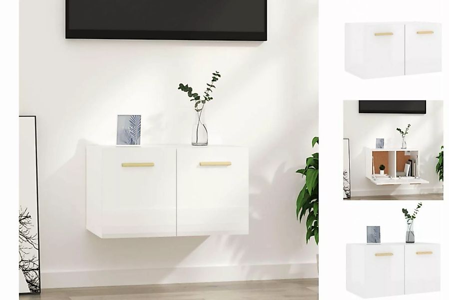 vidaXL Fächerschrank Wandschrank Hochglanz-Weiß 60x36,5x35 cm Holzwerkstoff günstig online kaufen