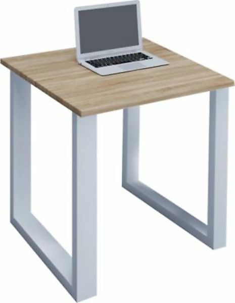 VCM Holz Schreibtisch Computertisch Arbeitstisch Büromöbel Lona U Weiß brau günstig online kaufen
