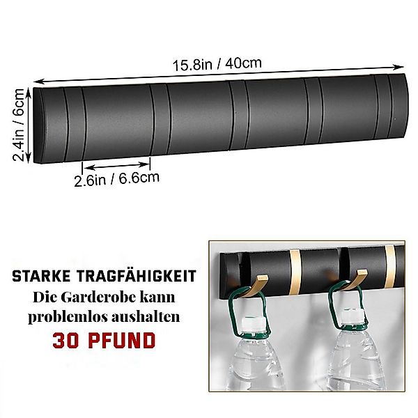 PRIISF Hakenleiste Schwarze Garderobenleiste Türgarderobe zum günstig online kaufen